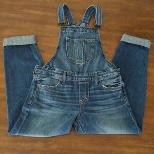 Abercrombie kids blue rolled up bottom/ adjustable straps denim overalls size L